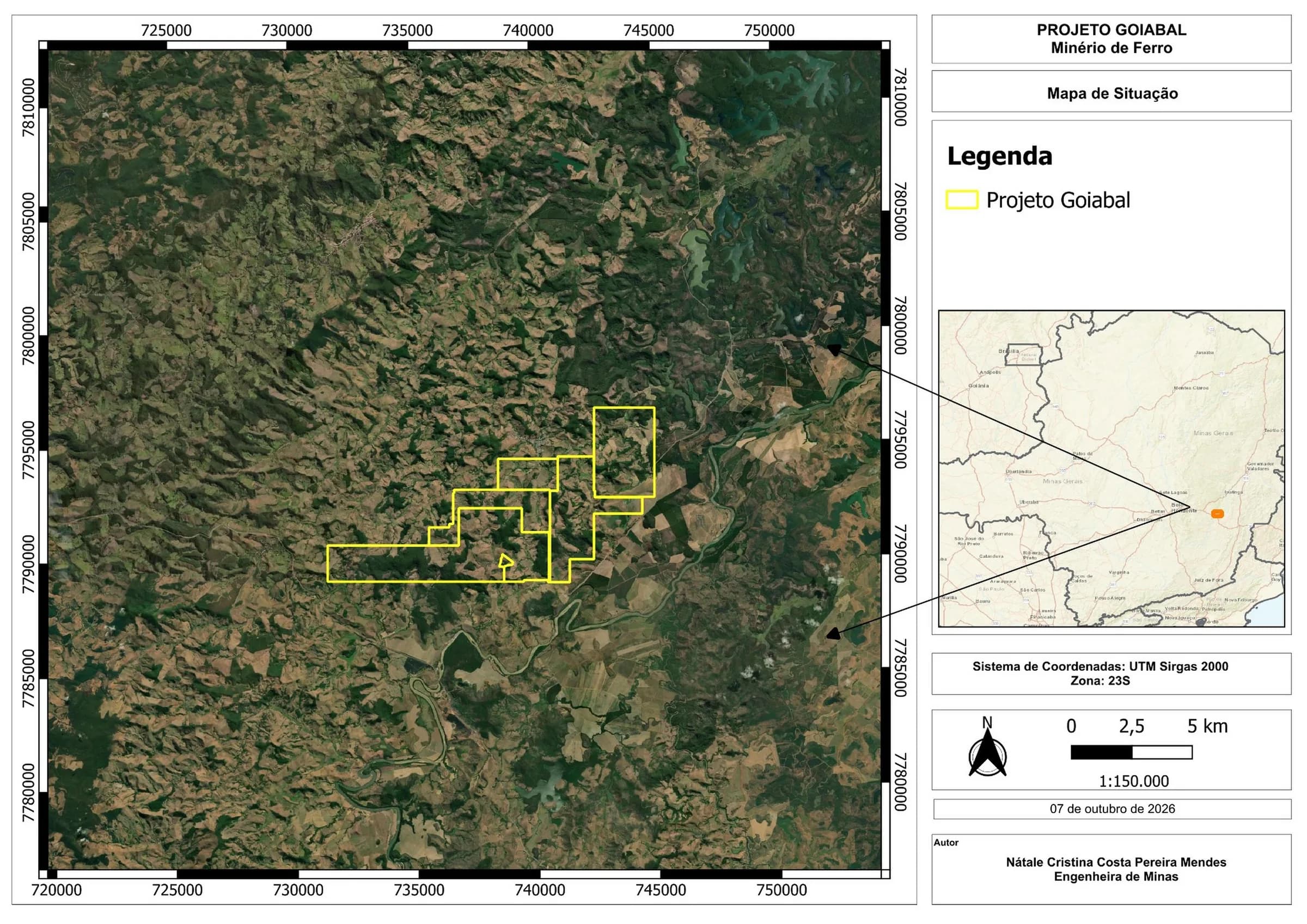 Mapa de localização do cluster Patrocínio, Araxá e Goiabal, imagem 3