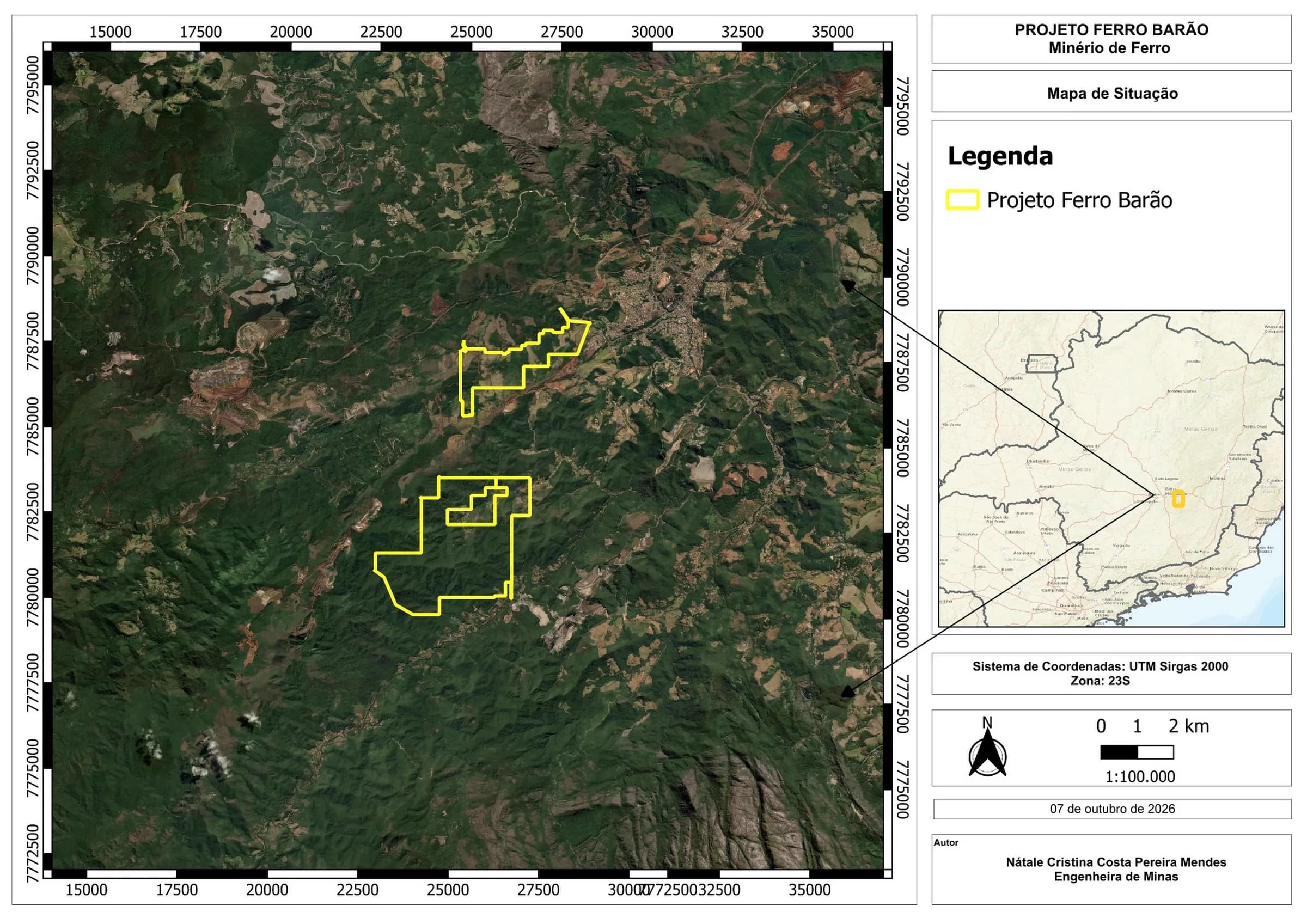 Mapa de localização do cluster Ferro Barão e Ferro Cocais, imagem 1