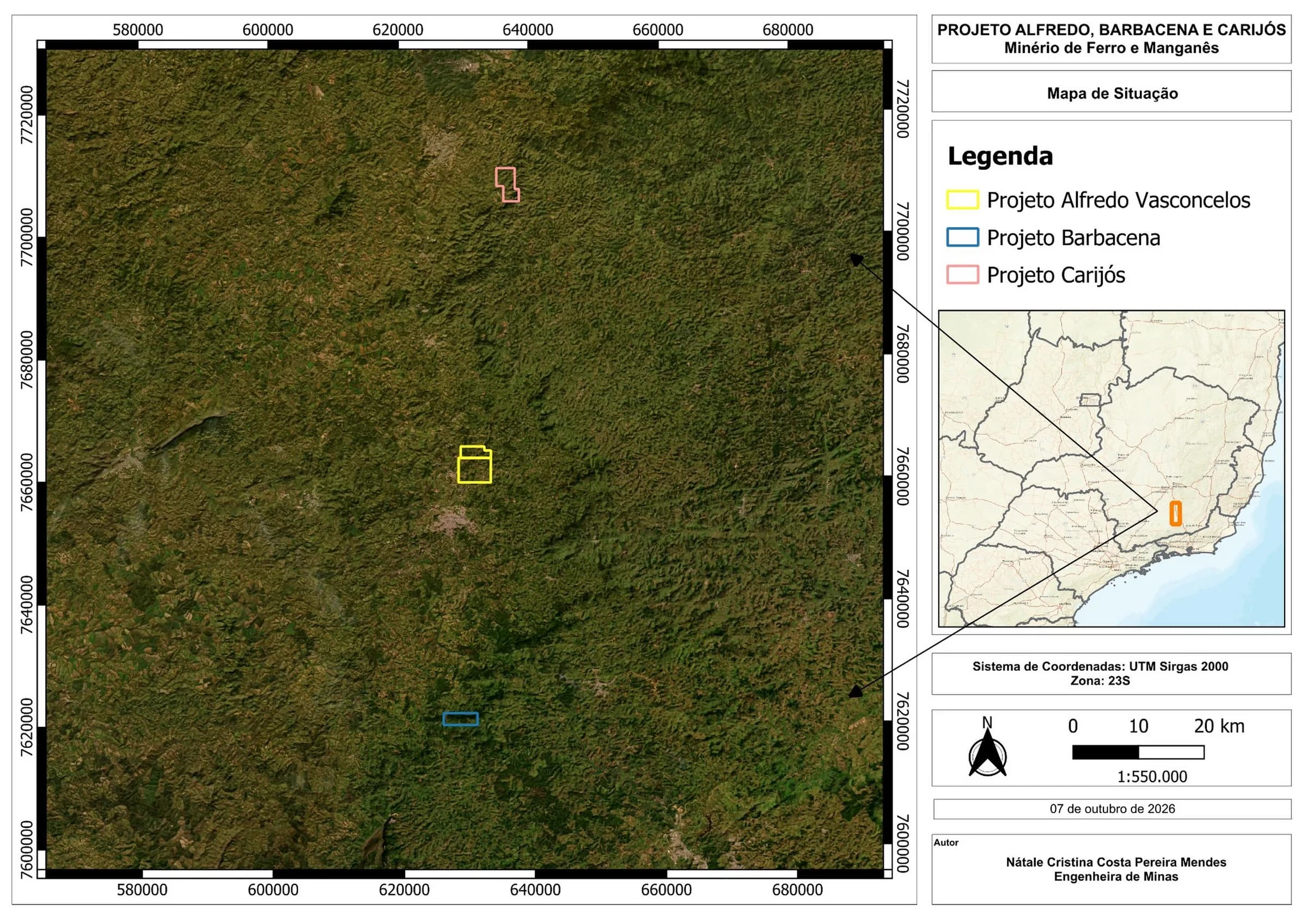 Mapa de localização do cluster Carijós, Alfredo, Barbacena, imagem 1