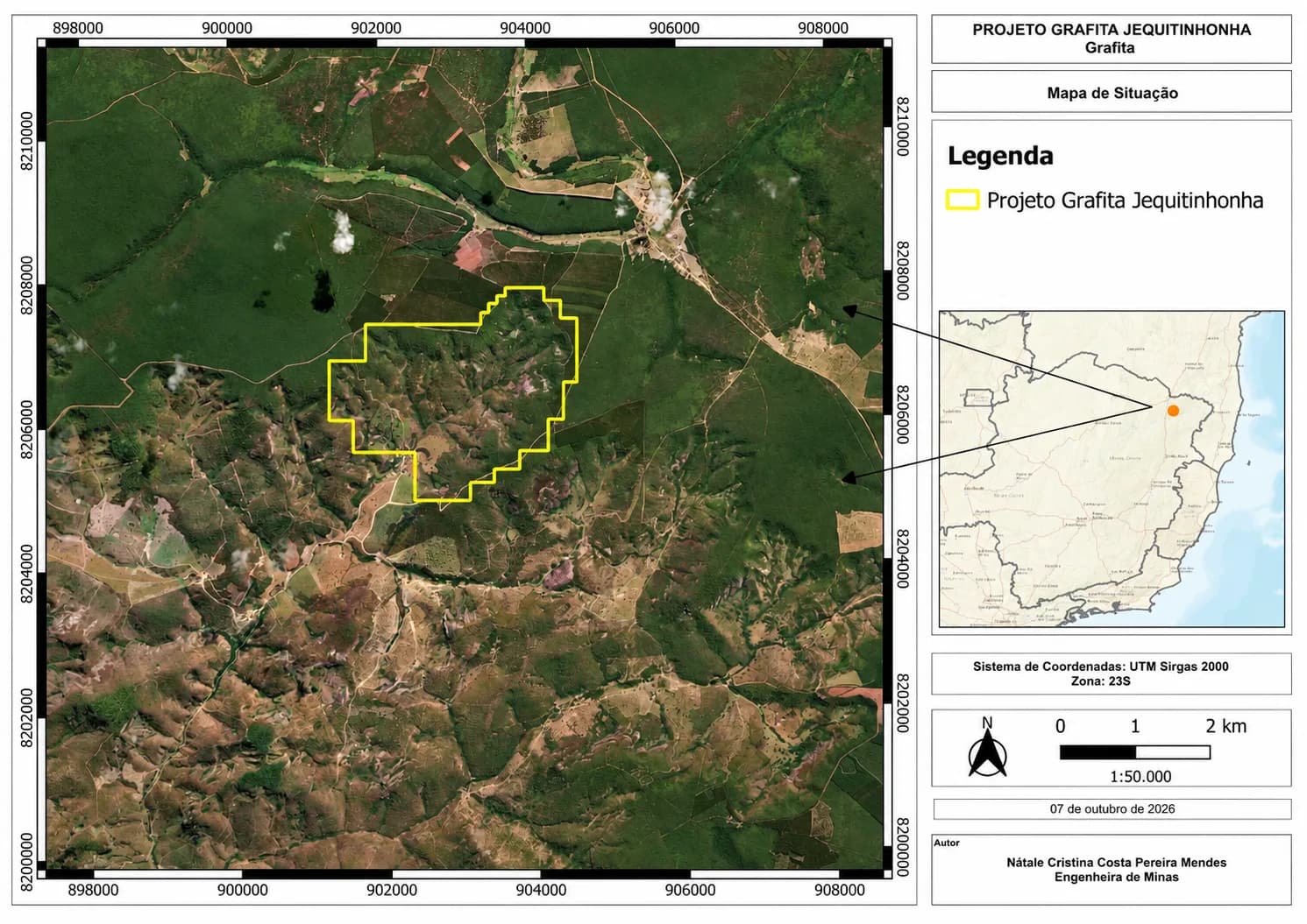 Mapa de localização do cluster Grafita Jequitinhonha, imagem 1