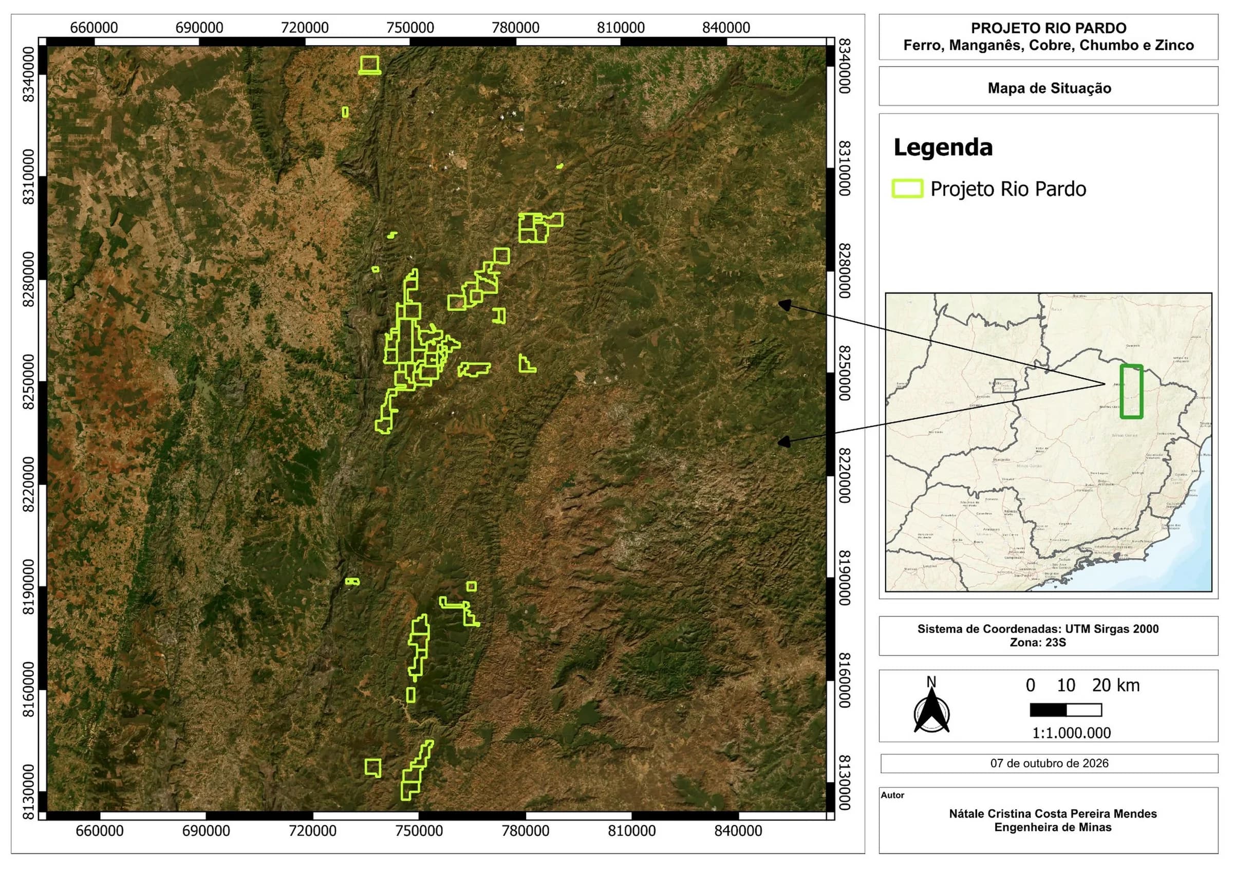 Mapa de localização do cluster Rio Pardo (AME, Atlântica Norte), imagem 1